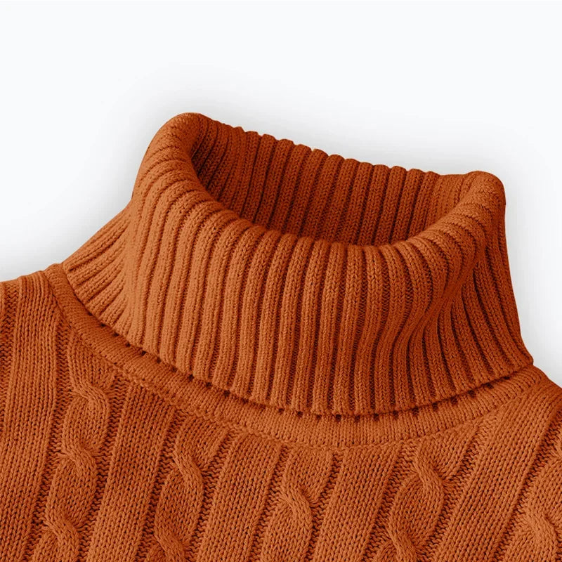 2026 New Men's High Neck Sweater Solid Color Pullover Knitted Warm Casual Turtleneck Sweatwear Woolen Mens Winter Outdoor Top