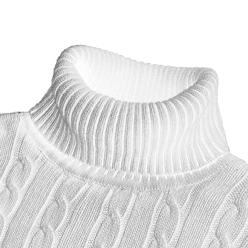 2026 New Men's High Neck Sweater Solid Color Pullover Knitted Warm Casual Turtleneck Sweatwear Woolen Mens Winter Outdoor Top