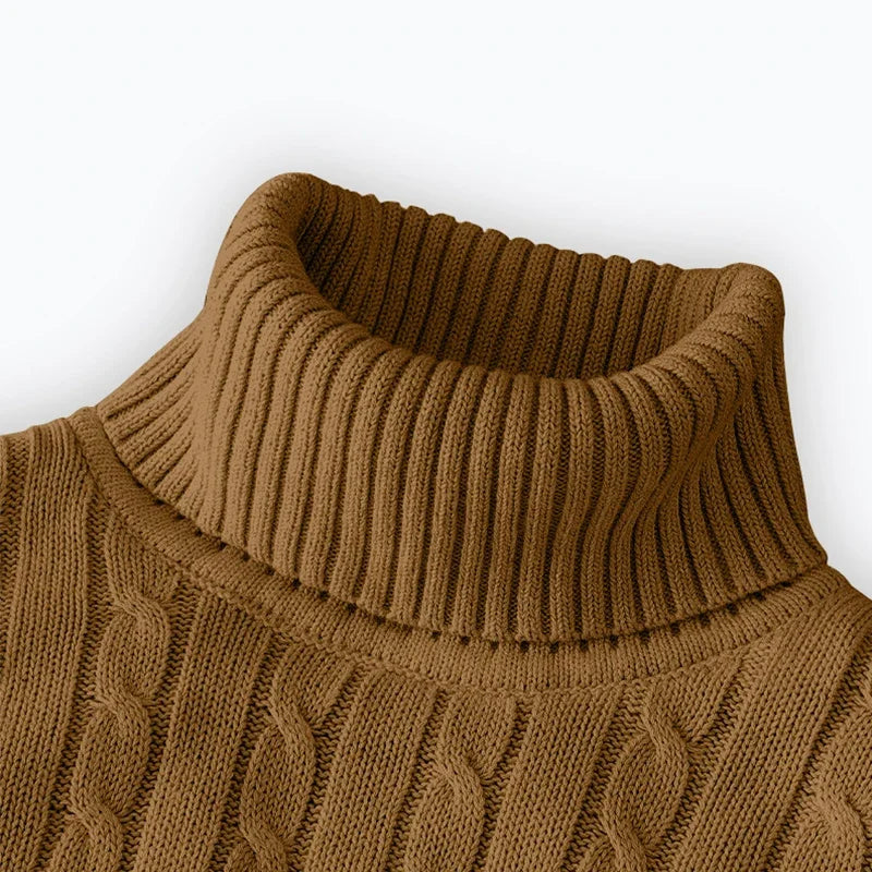 2026 New Men's High Neck Sweater Solid Color Pullover Knitted Warm Casual Turtleneck Sweatwear Woolen Mens Winter Outdoor Top