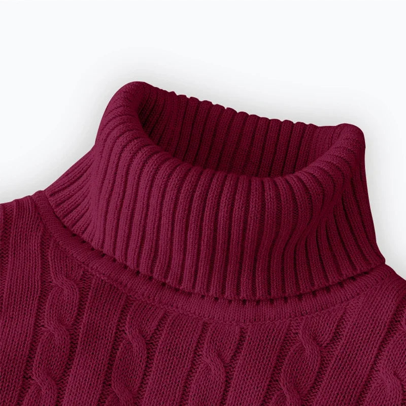 2026 New Men's High Neck Sweater Solid Color Pullover Knitted Warm Casual Turtleneck Sweatwear Woolen Mens Winter Outdoor Top