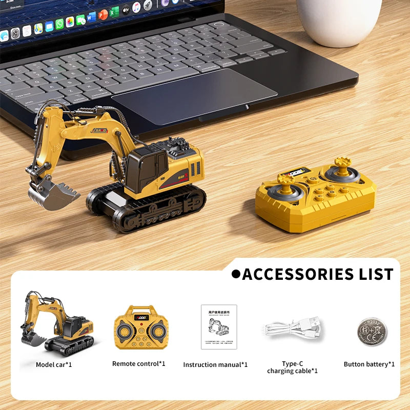 1:64 Bluetooth Remote Control Crane And Forklift two-in-one Desktop Mini Alloy Toy Car With Trailer Christmas Gift In Color B