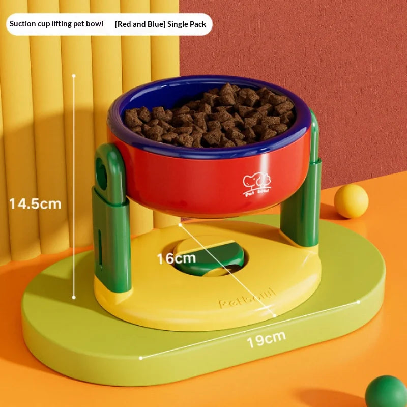 Pet supplies: Cat bowls/water bowls, dog bowls, tip-over resistant pet bowls, height adjustable. - Product image