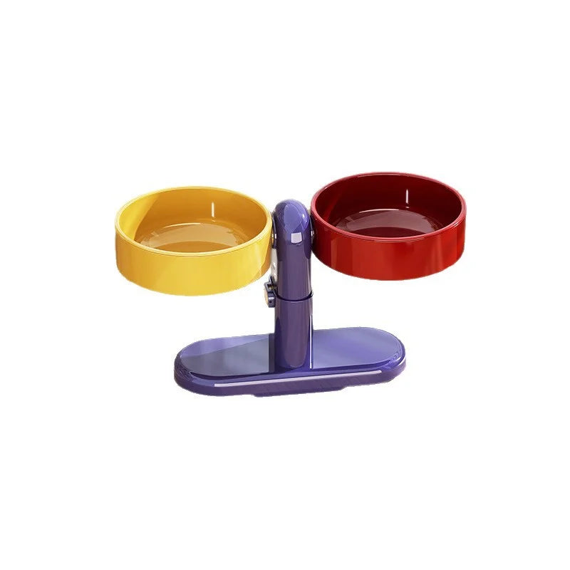 Pet supplies: Cat bowls/water bowls, dog bowls, tip-over resistant pet bowls, height adjustable. - Product image