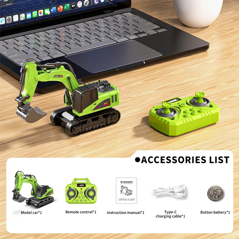 1:64 Bluetooth Remote Control Crane And Forklift two-in-one Desktop Mini Alloy Toy Car With Trailer Christmas Gift In Color B