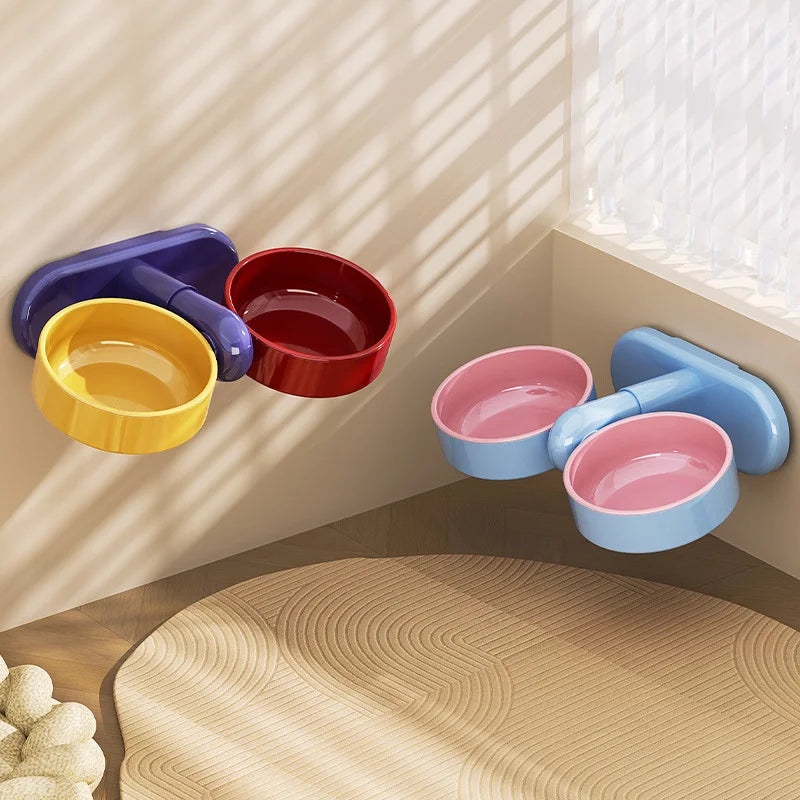 Pet supplies: Cat bowls/water bowls, dog bowls, tip-over resistant pet bowls, height adjustable. - Product image