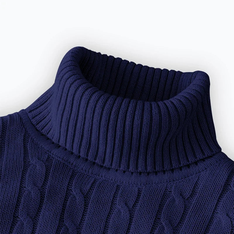2026 New Men's High Neck Sweater Solid Color Pullover Knitted Warm Casual Turtleneck Sweatwear Woolen Mens Winter Outdoor Top