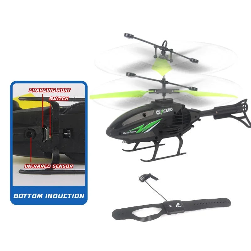 Watch Wrist Hand Controlled Induction RC Drone - Mini Rechargeable Helicopter with LED Lights - Product image