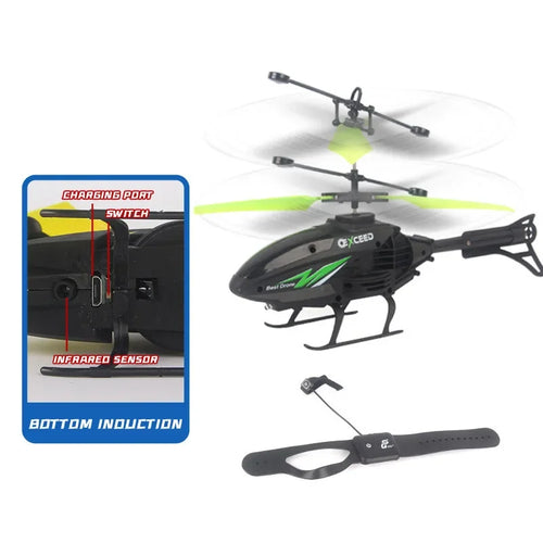 Watch Wrist Hand Controlled Induction RC Drone - Mini Rechargeable Helicopter with LED Lights - Product image